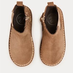 PEPA & CO Kids Tan Suede Chelsea Booties